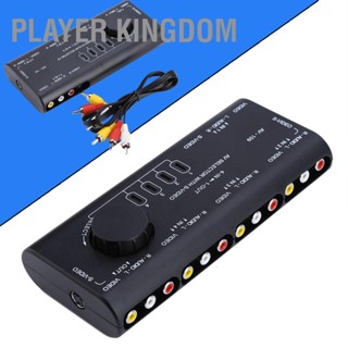 Player Kingdom กล่องสวิตช์สัญญาณเสียงวิดีโอ Av Rca เข้า 4 ออก 1 สําหรับ Set-Top Dvd Vcd Tv