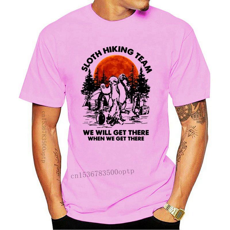 Mens Clothes Sloth Hiking Team We Will Get There When We Get There Men T-Shirt S-6Xl New Funny Tee S