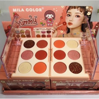 MILA COLOR MC 5051 มิลา คัลเลอร์ ยัมมี่ yummy eyeshadow paletteอายแชโดว์พาเลทท์ 6 เฉดสี เนื้อแมตต์ สีสวย คมชัด พร้อมชิมเมอร์ กลิตเตอร์ ในตลับเดียว