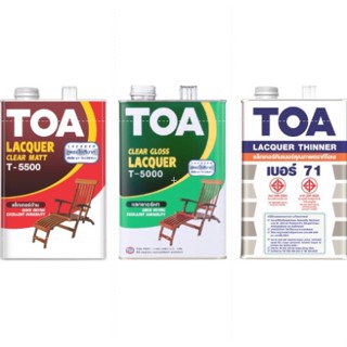 TOA ทีโอเอ แลคเกอร์เงา T5000  แลคเกอร์ด้าน T5500 ทินเนอร์เบอร์ 71 TOA ขนาด 1/4 GL