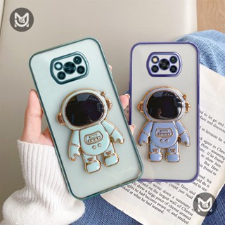 เคสโทรศัพท์มือถือ แบบใส ลายนักบินอวกาศ พร้อมขาตั้ง ป้องกันเลนส์กล้อง หรูหรา สําหรับ Xiaomi 11 12 11T 10T Pro 11Lite 11Ultra 12X CIVI 1S CIVI 2