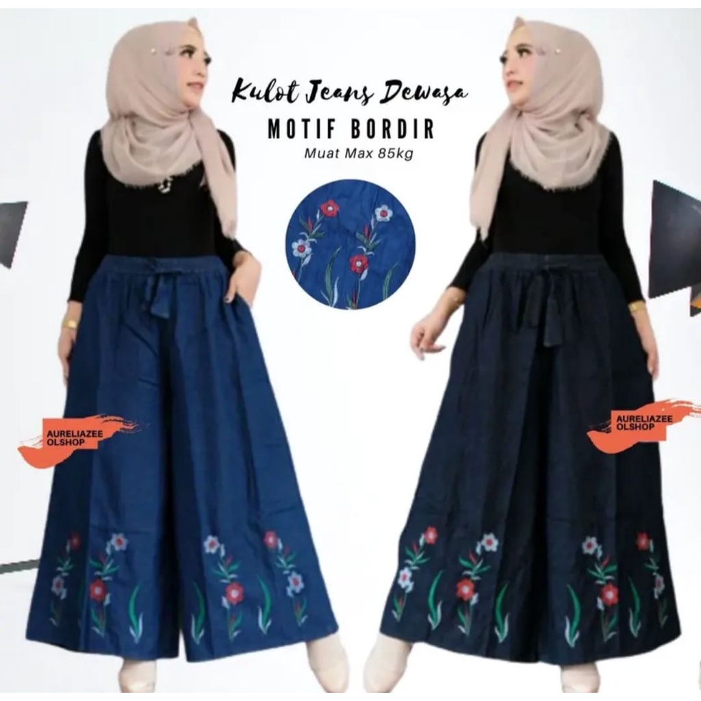Jumbo Jasmine Motif Jeans Culottes max 80kg