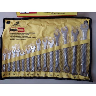 ชุดประแจแหวนข้างปากตาย SET OF 14PCS(8-24MM.) "EAGLE ONE"