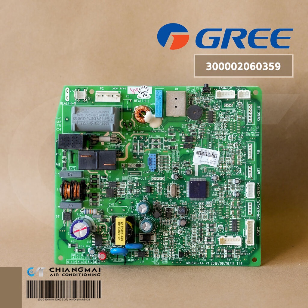 300002060359 แผงวงจรแอร์ GREE แผงบอร์ดคอยล์เย็น แอร์กรี รุ่น GWC15ACD-K6DNA5A/I, GWC18ACD-K6DNA5E/I