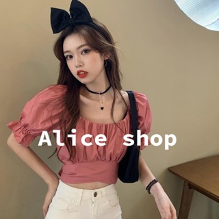 Alice  เสื้อแฟชั่น เสื้อเชิ้ตแขนสั้น 2023 ใหม่ น่ารักโบว์  ทันสมัย Korean Style Stylish High quality A25K0BH 36Z230909