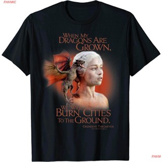 FHHWC 2022 Game Of Thrones Daenerys We Will Burn Cities T-Shirt เกมบัลลังก์ ผู้ชาย เสื้อยืดพิมพ์ลาย ดพิมพ์ลาย คอกลม_07