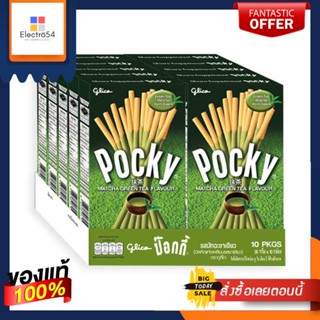 MatchaPocky รสมัทฉะชาเขียวป๊อกกี้บิสกิตแท่ง39 กรัมx10 กล่องบิสกิตคุกกี้ Pocky และแครกเกอร์GlicoMatchaGreenteaBiscui