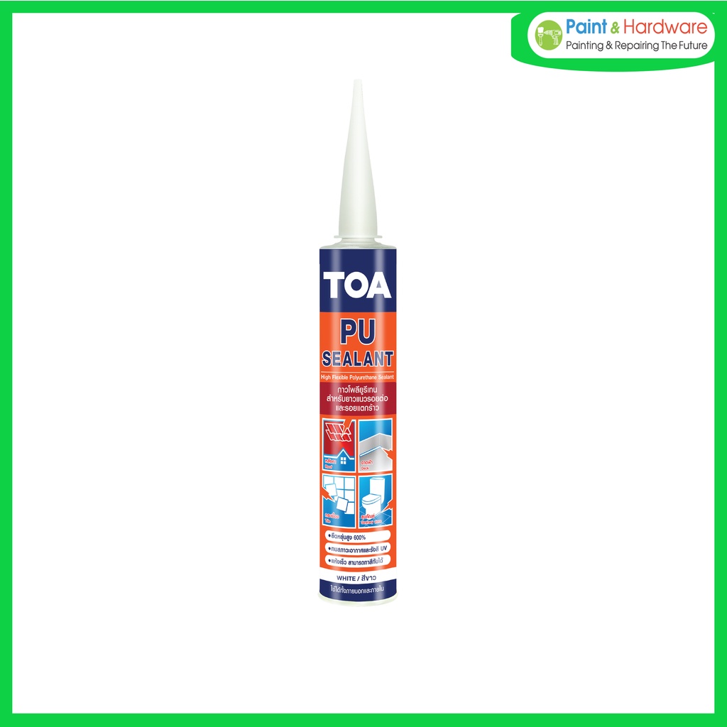 TOA  กาว PU Sealant ทีโอเอ ขนาด 310 มล. กาว พียู ซีลแลนท์ ชนิดยืดหยุ่น ใช้อุดรอยต่อ รอยรั่ว กันน้ำ  