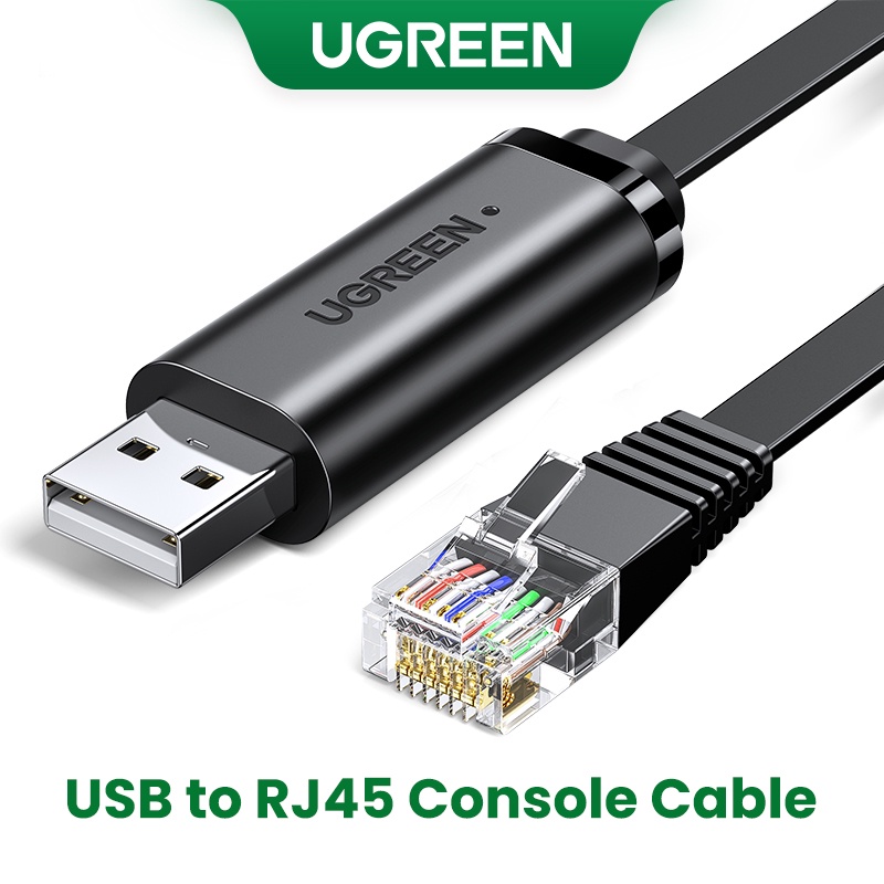 UGREEN สายเคเบิล แปลง USB เป็น RJ45 Console Cable RS232 Serial อะเเดปเตอร์สำหรับ Cisco Router 1.5 ม.
