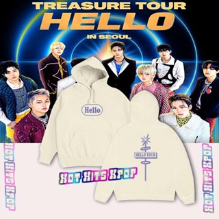 เสื้อแจ็กเก็ต มีฮู้ด พิมพ์ลาย Cowo Trreasure Helo Tour สีม่วง สไตล์เกาหลี สําหรับผู้หญิง