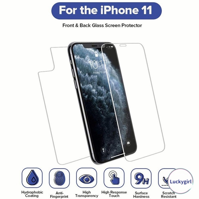 กระจกนิรภัยกันรอยด้านหน้า และด้านหลัง สําหรับ iPhone 15