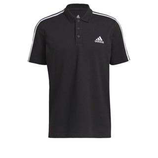 adidas ไลฟ์สไตล์ เสื้อโปโล AEROREADY Essentials Piqué Embroidered Small Logo 3-Stripes ผู้ชาย สีดำ GK9097