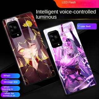 เคสโทรศัพท์มือถือเรืองแสง LED ลาย Genshin Hu Tao สําหรับ Huawei Y7A Y9A Y9S Y8P Y8S P50 P40 P30 P20 Lite Nova 9 8i 8 7 SE 7i 5t Y90 Y7 Pro Y9 Prime 2019