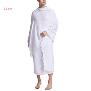 ผ้าขนหนู ผ้าคลุมไหล่ ลาย Time Arabia Muslim Hajj Ihram Umrah สําหรับผู้ชาย