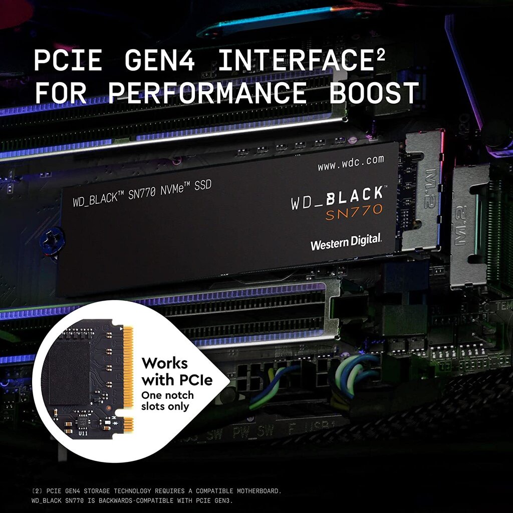 WD SSD M.2 NVMe WD BLACK SN770 500GB GEN 4.0 (WDS500G3X0E)