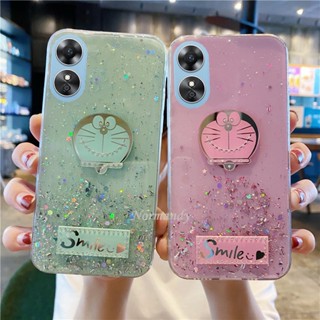 ใหม่ เคสโทรศัพท์มือถือ ซิลิโคนนุ่ม ใส กันกระแทก ลายการ์ตูนโดราเอม่อนน่ารัก สําหรับ OPPO A78 5G A17 A17K A77S A77 A57 4G