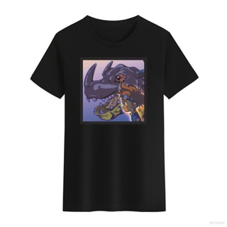 Digimon tai &amp; Graymon Printed Round Neck T-Shirt Black White Fashion For Men And Women_08