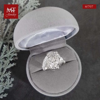 MT แหวนเงินแท้ ลายหัวมังกร ไซส์: 52, 54, 56, 57, 59, 62, 63 Solid 925 Sterling Silver Ring (sr707) MT Jewelry มณีธารา