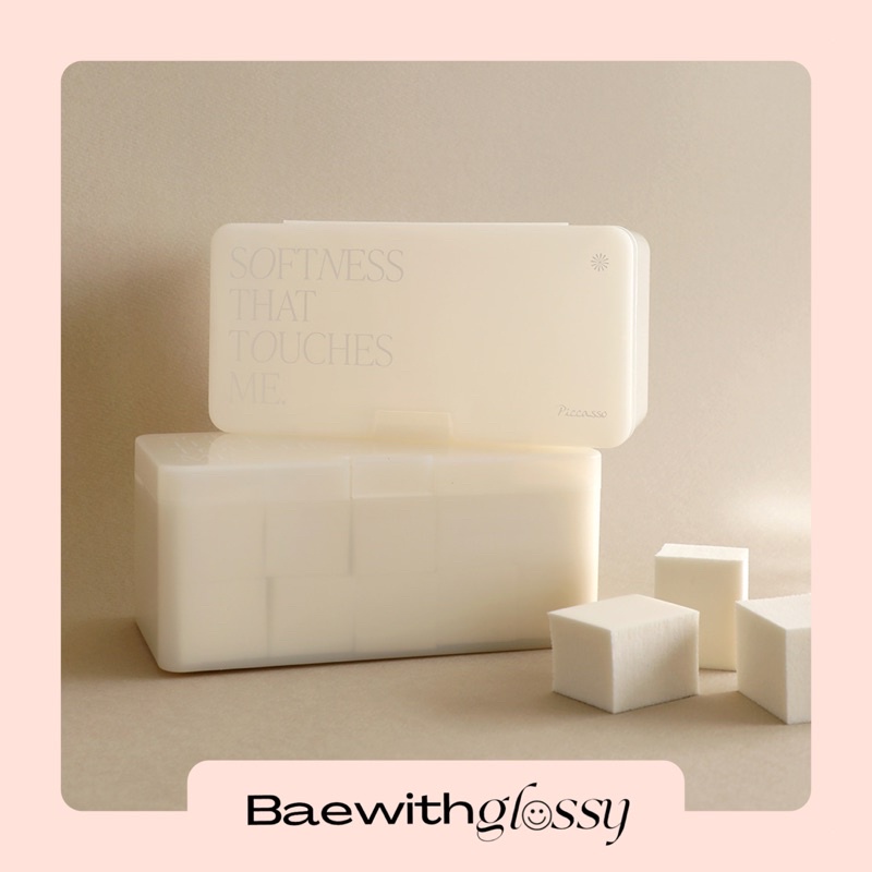 BAEWITHGLOSSY | Piccasso — Latex Square Sponge 20P (พร้อมส่ง)