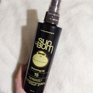 250 ml แทนนิ่งออยล์ อาบแดด กันแดดรักษ์โลก Sun bum Tanning oil spf 15 sunscreen Broad Spectrm บำรุงผิว ผิวแพ้ง่าย อ่อนโยน