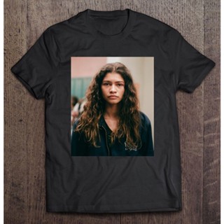 ใหม่ Zendaya Euphoria Zendaya Portrait เสื้อยืดลําลอง แฟชั่นสําหรับผู้ชาย ผู้หญิง แขนสั้น พิมพ์ลาย