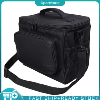 ❀sportworld【In Stock】 กระเป๋าเก็บความเย็น สะพายข้าง กระเป๋าใส่อาหารกลางวัน tote กล่องเก็บอาหารปิคนิคหุ้มฉนวน (สีดำ)