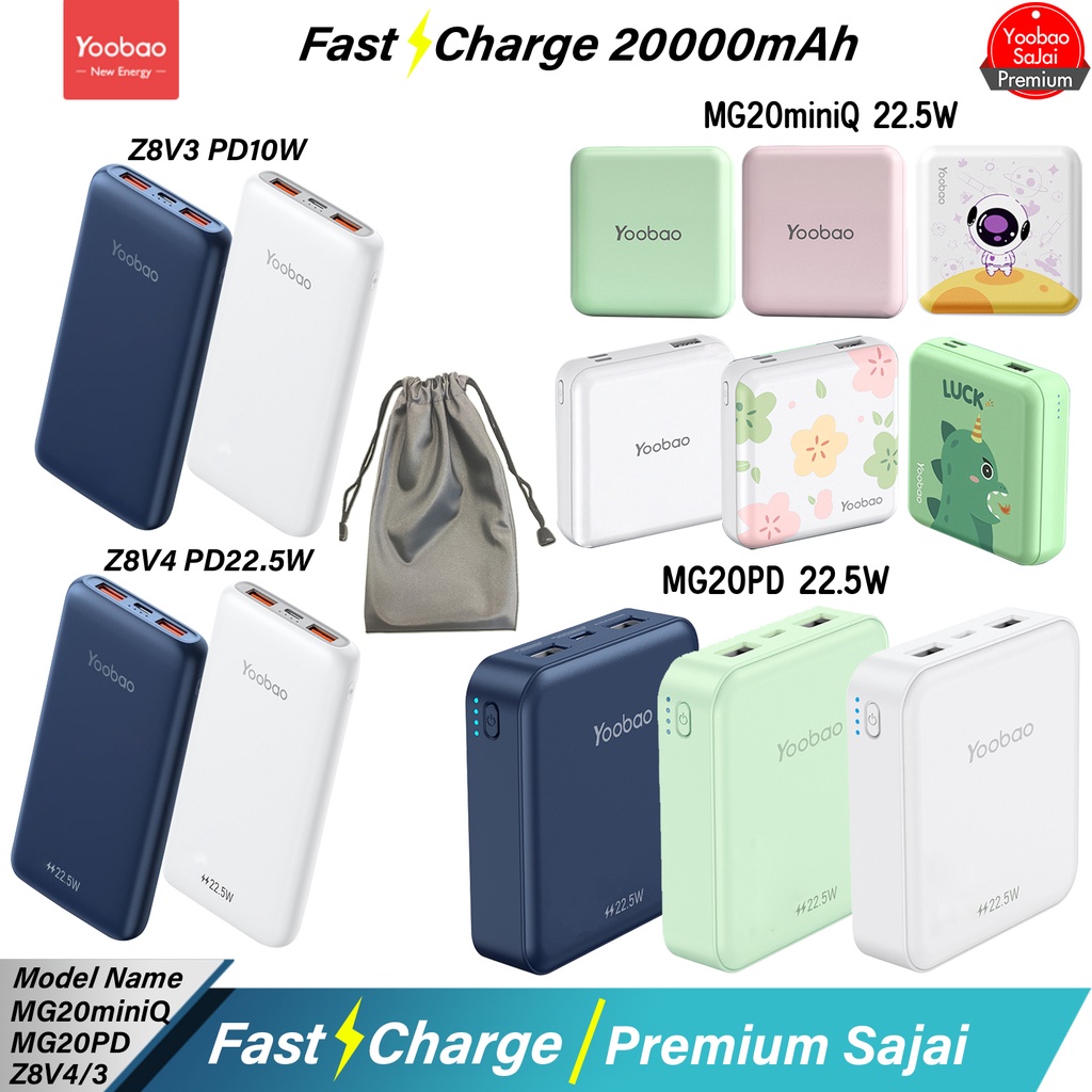 รับประกัน 1 ปี Yoobao MG20mini Q PD 20000mAh(ฟรีซองกันน้ำ)Quick Charge ฟาสชาร์จ PD22.5W พาวเวอร์แบงค์ Powerbank แบตสำรอ