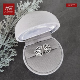 MT แหวนเงินแท้ ลายเส้น รูปหัวใจ งานรมดำ (ปรับขนาดได้) ไซส์: 52 Solid 925 Sterling Silver Ring (sr367) MT Jewelry มณีธารา