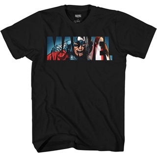 【  】100%cotton เสื้อ ยืด ราคา ส่ง Marvel Logo Captain America Avengers Super Hero Adult Tee Graphic T-Shirt For Men_07