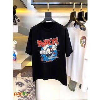 Ready stock Balenciaga New Cartoon Print Letter Logo Casual Pullover Short Sleeves_11