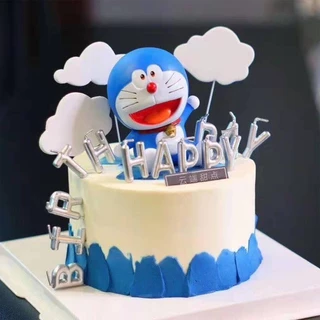 🔥พร้อมส่ง🔥 โมเดลโดเรมอน HBD โมเดลตุ๊กตา ตกแต่งเค้ก เค้กวันเกิด อุปกรณ์ตกแต่งเค้ก ตุ๊กตา DD9