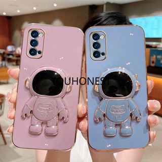 เคส Oppo Reno 5F เคส Oppo A94 เคส Oppo Reno 4F เคส Oppo F19 Pro เคส Oppo Reno4 Lite Case Oppo F19S Case Oppo A93 Case Oppo Reno5 Lite Luxury Cute Silicone 3D Astronaut Stand Phone Cover Case โทรศัพท์มือถือ ซิลิโคน ลายนักบินอวกาศ พร้อมขาตั้ง หรูหรา สําหรับ