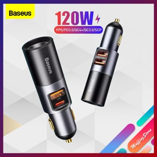 💜ถูกจริง/ส่งไว📦Baseus 120W หัวชาร์จในรถ QC4.0 QC3.0 PD PPS สำหรับ Samsung Xiaomi TypeC