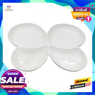 Plate จานพอร์ซเลน 4 ช่องทรงผีเสื้อ Kasse Home รุ่น Yg18-014D สีครีมporcelain Plate 4 Butterfly Shape Kasse Home Yg18-014