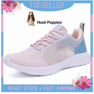 Hush Puppies รองเท้าผ้าใบลําลอง ส้นแบน สําหรับสตรี เหมาะกับการเล่นกีฬา EU 40 41