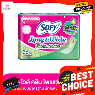 SOFY โซฟี ลองแอนด์ไวด์ แอนตี้แบค แผ่นอนามัยแบบมาตรฐาน มีกลิ่นหอม 36 ชิ้น Sofy Long and Wide Anti-Bac Standard Sanitary P