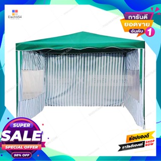 Tent เต็นท์สนามพร้อมหน้าต่าง รุ่น LP-014-3SW ขนาด 2.9 x 2.9x2.5 เมตร สีเขียว - ขาว Tent with Window FONTE Model LP-014-3