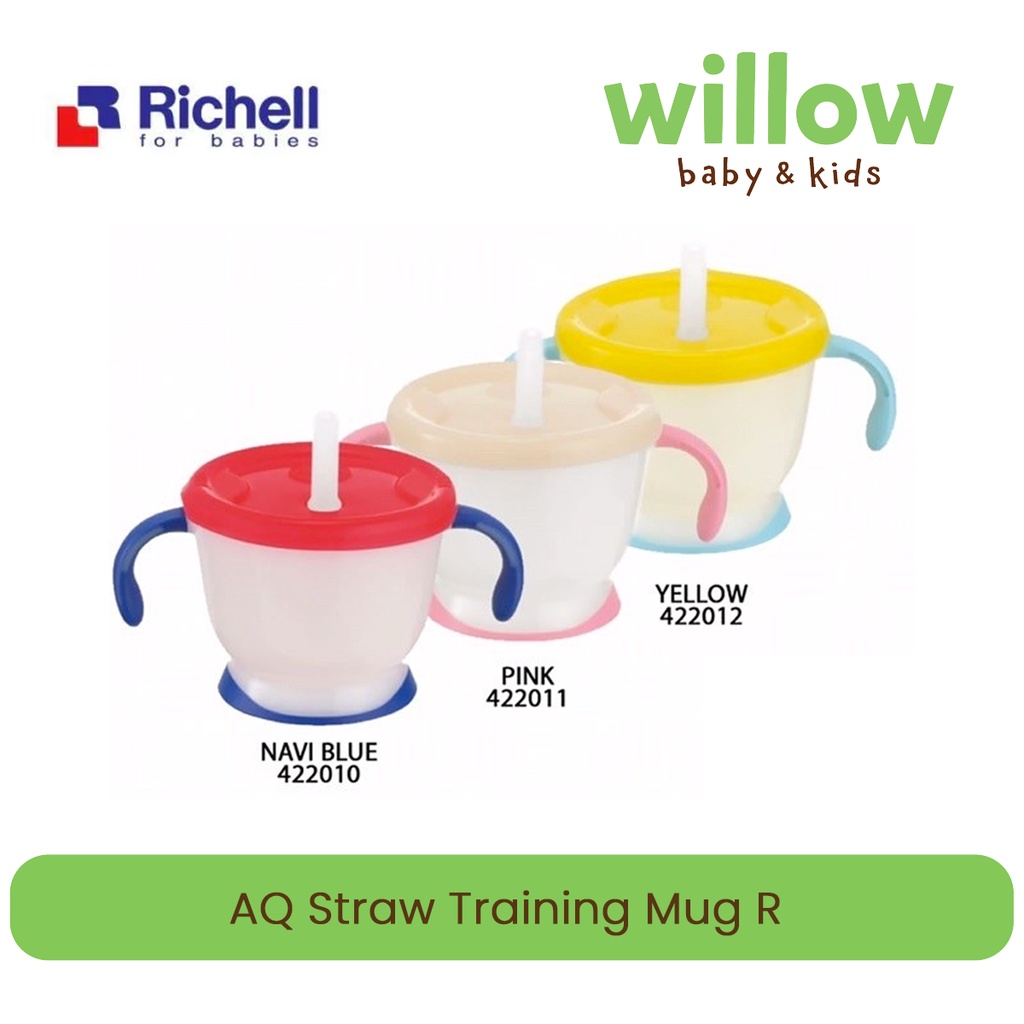 ถ้วยเด็ก - Richell AQ Straw Training Mug R