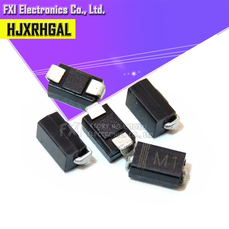 100PCS IN4001 SMA M1 DIODE 1N4001 SMD 1A 50V Rectifier Diode ใหม่ 贴片贴片贴片