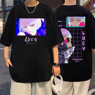 Rebecca Lucy Cyberpunk Edgerunners Tees Unisex Summer Loose T-shirts Men Women Aesthetic Tshirt Teens Man d Streetw_12