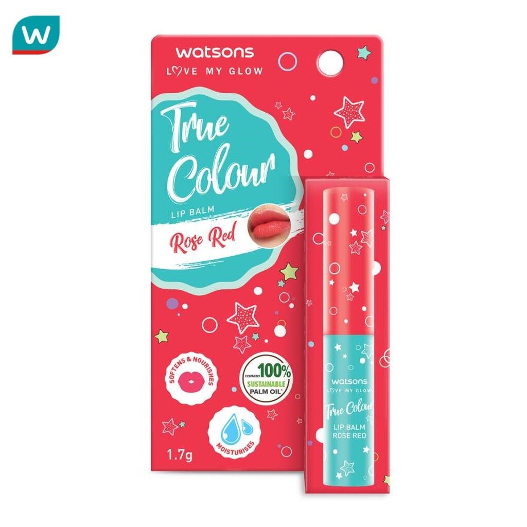 Watsons วัตสัน ทรู คัลเลอร์ โรส เรด ลิป บาล์ม 1.7ก.