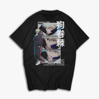 HITAM Yubo T-Shirt Anime Jujutsu Kaisen Inumaki Toge Cotton Combed 30s Black_02