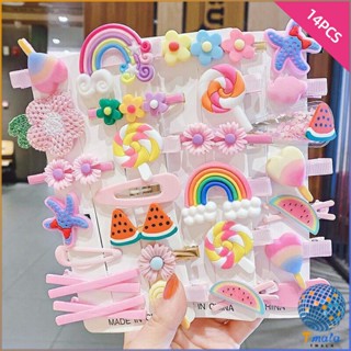 Tmala กิ๊ฟน่ารัก กิ๊ฟสไตล์เกาหลี กิ๊ฟเซ็ท14 ชิ้น  กิ๊บสีลูกกวาด Childrens hairpin