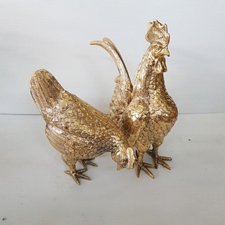 ไก่มงคลทองเหลือง ขนาดกลาง ตัวผู้สูง 10 นิ้วครึ่ง