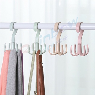 Rainbow ที่แขวนของแบบตะขอ 4 แฉก หมุนได้ 360 องศา ที่แขวนของแบบตะขอ คละสี / 4 Position Cloth Hanger