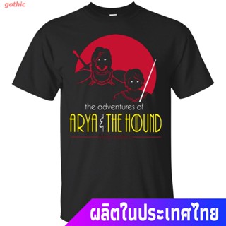 【hot sale】gothic เสื้อยืดลำลอง High Quality Graphics Tee The Adventurer Of Arya The Hound Game Of Thrones Batrobin _08