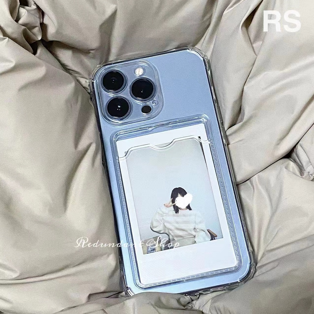 เคสใส แบบนิ่ม พร้อมช่องใส่บัตร กันกระแทก สําหรับ iPhone 14 11 12 13 Pro Max XSMax X XR SE 7 8 14 Plus