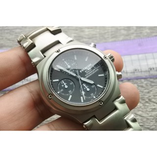 นาฬิกา Vintage มือสองญี่ปุ่น ALBA ROOX TITANIUM CHRONOGRAPH V657 0A90 ระบบ QUARTZ ผู้ชาย เดินทุกเข็ม หน้าปัด 42mm