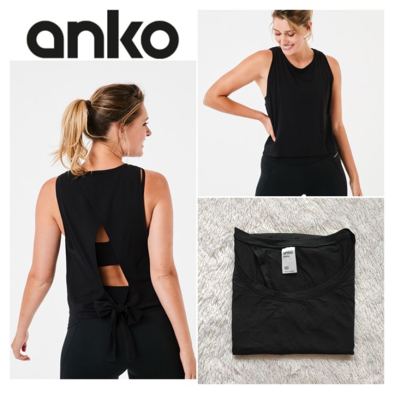 Anko Open Back Active Tank Top/Gym Tops/Gym Tops/ Zumba Tops/ Yoga Tops/ เสื ้ อกีฬาผู ้ หญิง