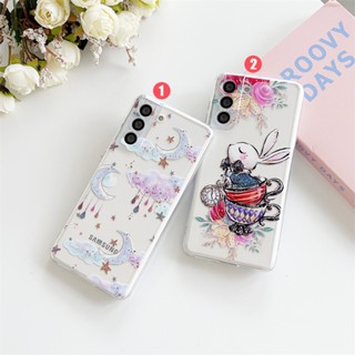 เคสโทรศัพท์มือถือแบบนิ่ม TPU กันกระแทก ลายกระต่าย ดวงจันทร์ สีสดใส สําหรับ Samsung GalaxyS23+ Ultra A22 A32 A42 A82 A14 A33 A53 A73 A71 A51 A52s A72 4G 5G